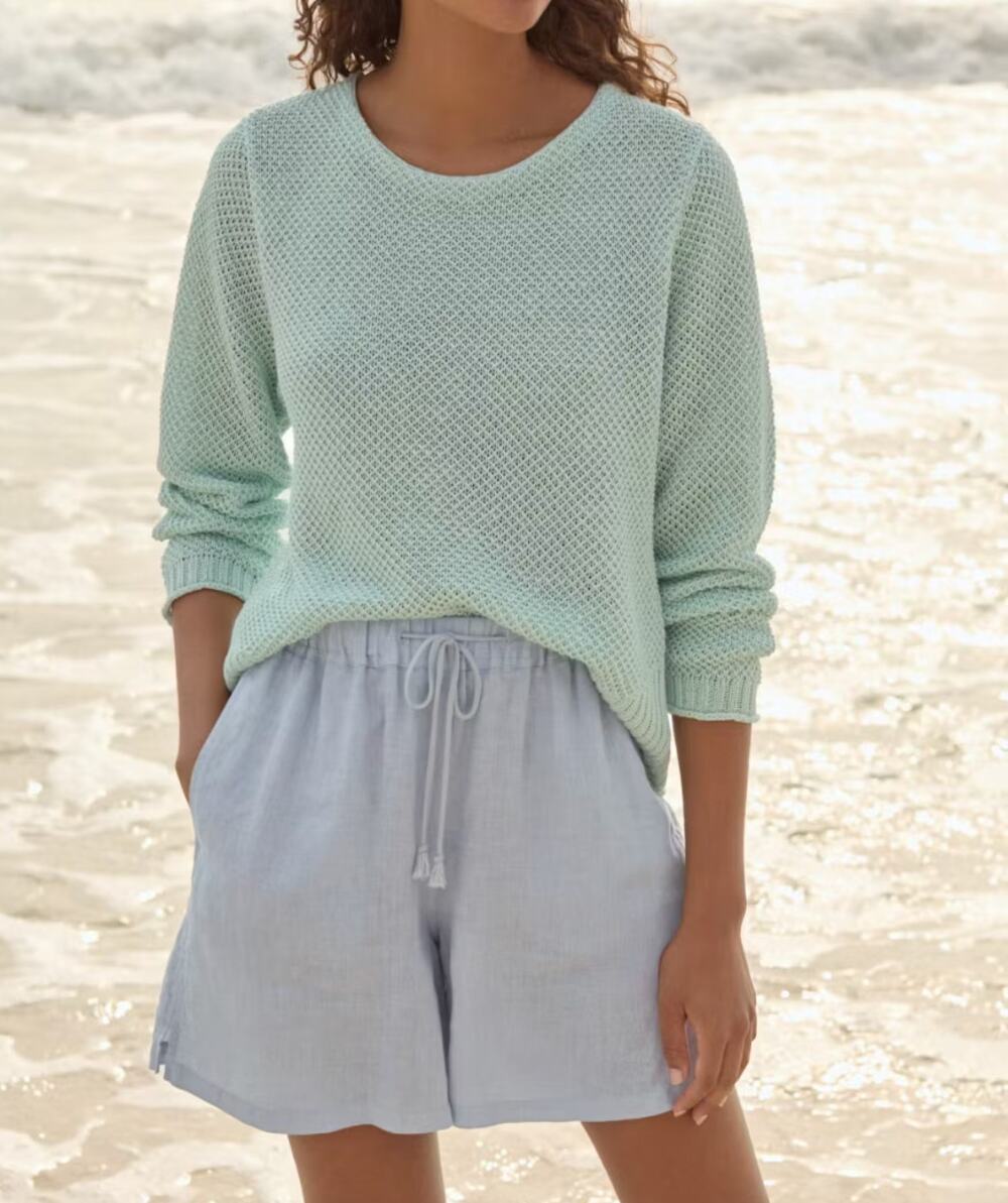 POETRY Linen Pull On Shorts Chambray Blue 10